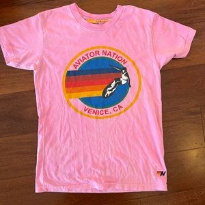 Aviator Nation boyfriend tee- hot pink